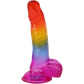 Doc Johnson Crystal Jellies 8.5" Realistic Cock With Balls Rainbow