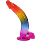 Doc Johnson Crystal Jellies 9.5" Realistic Cock With Balls Rainbow