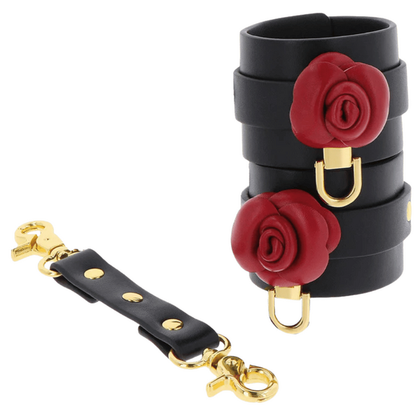 TABOOM Wild Roses Wrist Cuffs Black