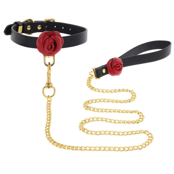 TABOOM Wild Roses Collar & Leash Black
