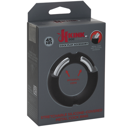 Doc Johnson KINK Silicone-covered Metal Cock Ring - 45mm