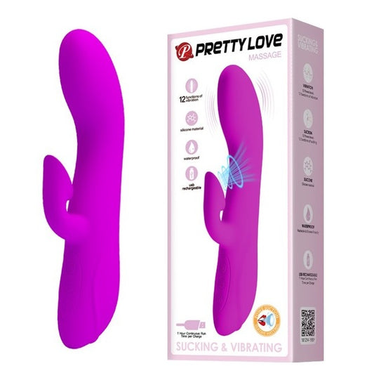 Pretty Love Flirt Clit Suction Rabbit Vibrator (Purple)