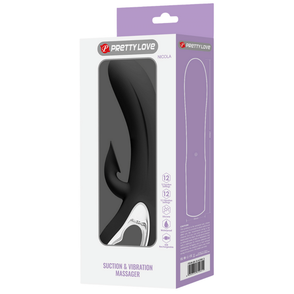 Pretty Love Nicola Suction Rabbit Vibrator Black
