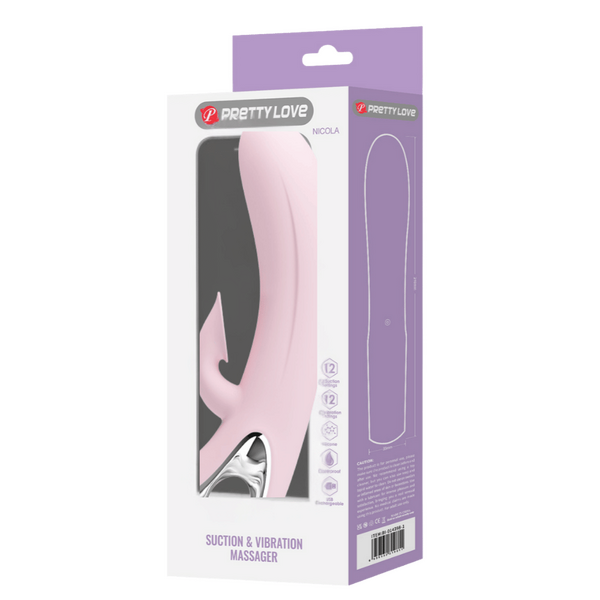 Pretty Love Nicola Suction Rabbit Vibrator Pink