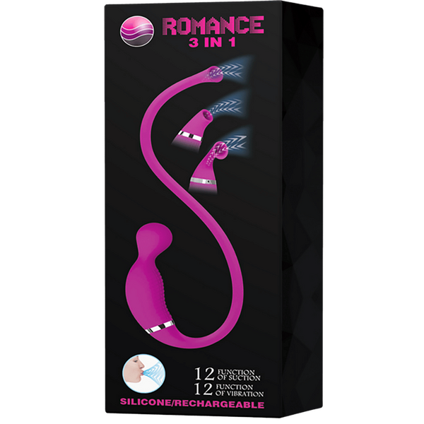 Pretty Love Romance 3in1 Suction Vibrator Purple