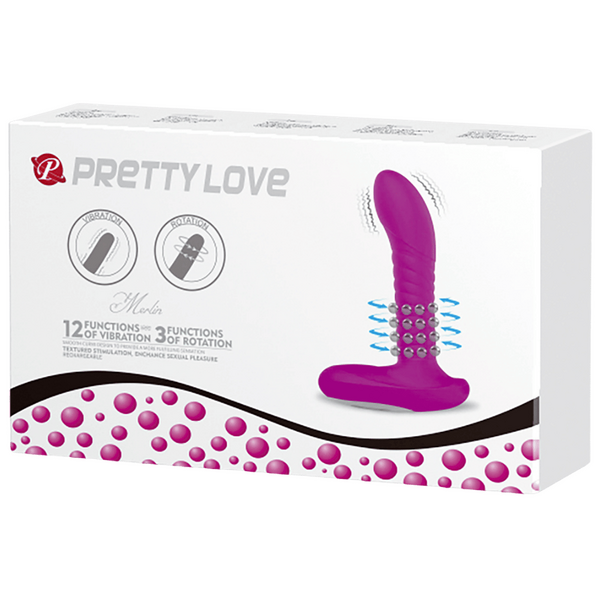 Pretty Love Rechargeable Merlin Rotating Vibrator Pink
