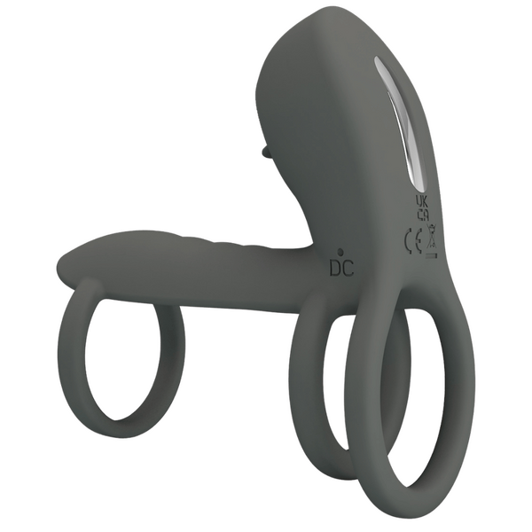 Pretty Love Master Ring - Jammy Vibrating Couples Cock Ring Sleeve (Grey)