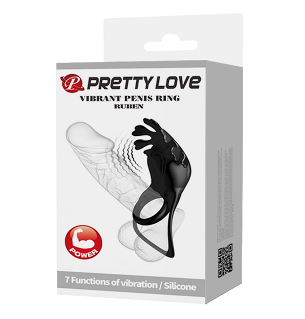 Pretty Love Vibrating Cock Ring Ruben (Black)