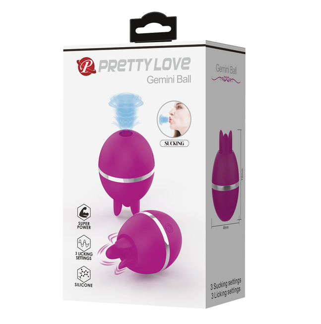 Pretty Love Gemini Ball Sucking And Licking Vibrator