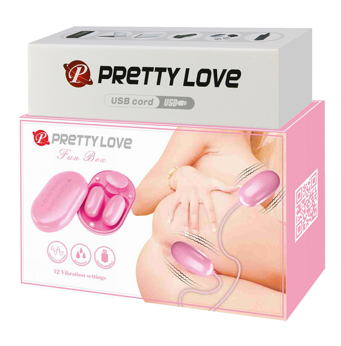 Pretty Love Dual Vibrating Bullet Fun Box - Rechargeable (Pink)