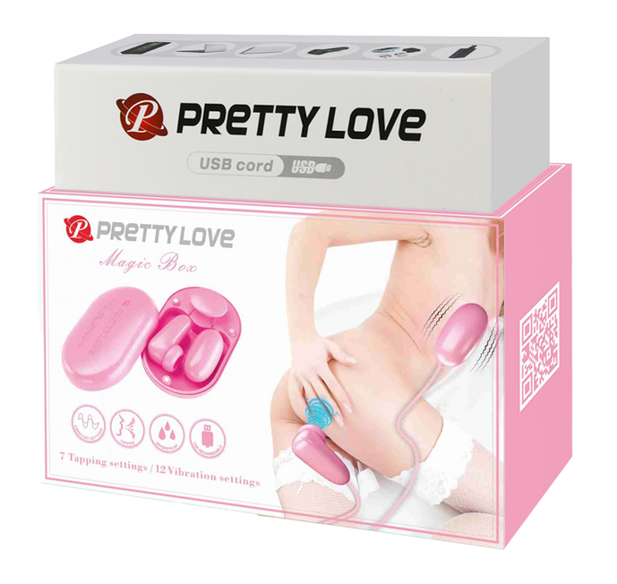 Pretty Love Tapping & Vibrating Magic Box - Bullet - Stimulator (Pink)