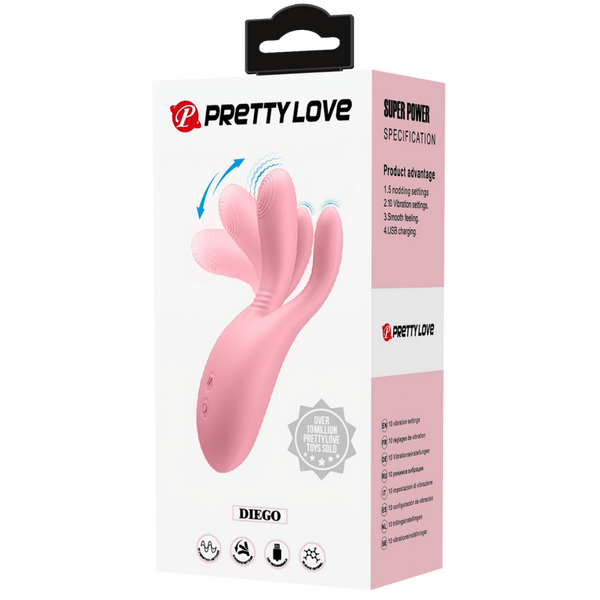 Pretty Love Diego Nodding Vibrator (Pink)