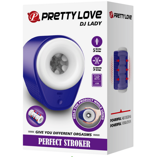 Pretty Love DJ Lady Perfect Vibrating Stroker Purple