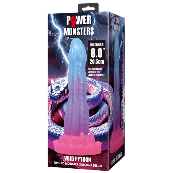 Power Monsters Void Python 8" Rippled Monster Silicone Fantasy Dildo