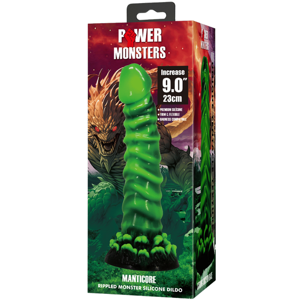 Power Monsters Manticore 9" Rippled Monster Silicone Fantasy Dildo