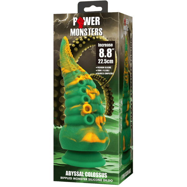 Power Monsters Abyssal Colossus 8.8" Rippled Monster Silicone Fantasy Dildo
