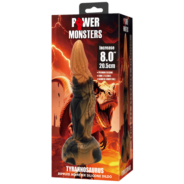 Power Monsters Tyrannosaurus 8" Rippled Monster Silicone Fantasy Dildo
