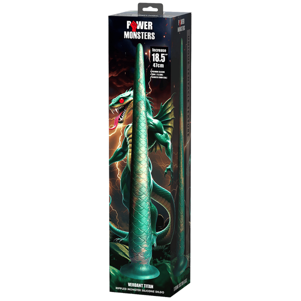 Power Monsters Verdant Titan 18.5" Rippled Monster Silicone Fantasy Dildo