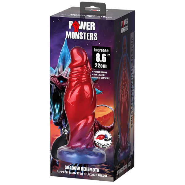 Power Monsters Shadow Behemoth 8.6" Rippled Monster Silicone Fantasy Inflatable Dildo