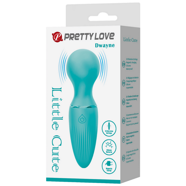 Pretty Love Little Cute Mini Wand Dwayne Vibrator Blue