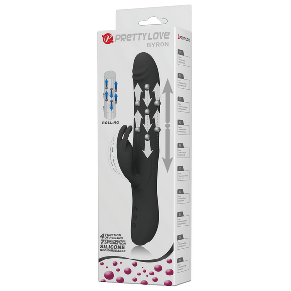 Pretty Love Byron Rotating, Massaging And Clit Tingling Rabbit Vibrator Black