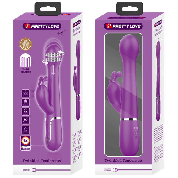 Pretty Love Dejon - 3in1 Multi-function Rabbit Vibrator Purple