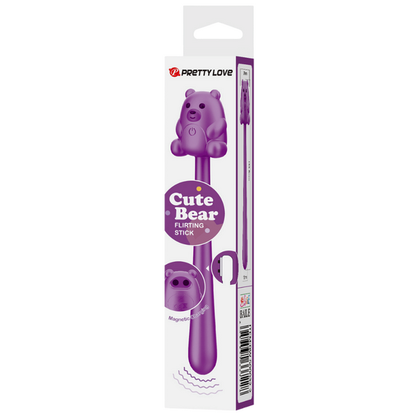 Pretty Love Cute Bear Flirting Stick Vibrator Purple