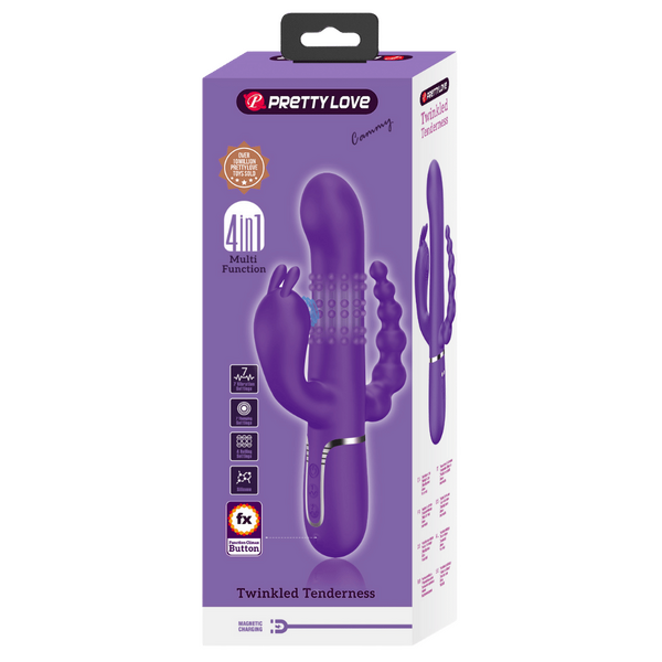 Pretty Love Cammy Triple Rabbit Vibrator Dark Purple