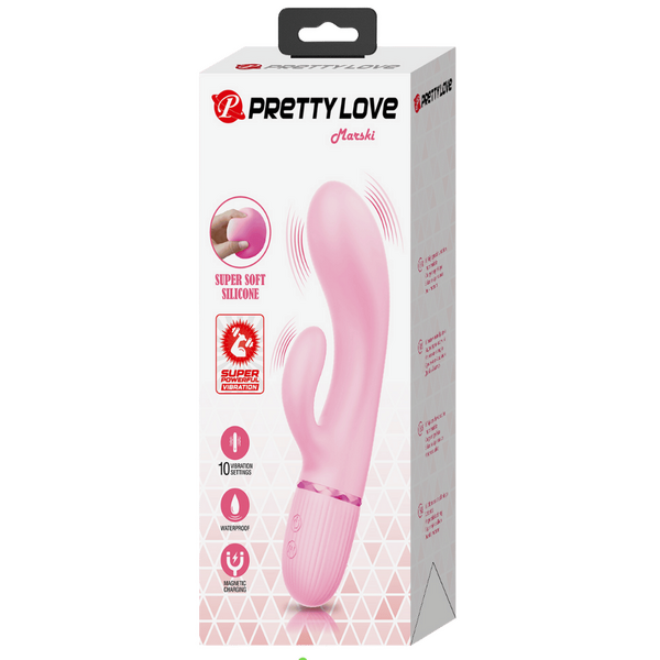 Pretty Love Marski Super Soft Silicone Rabbit Vibrator Pink