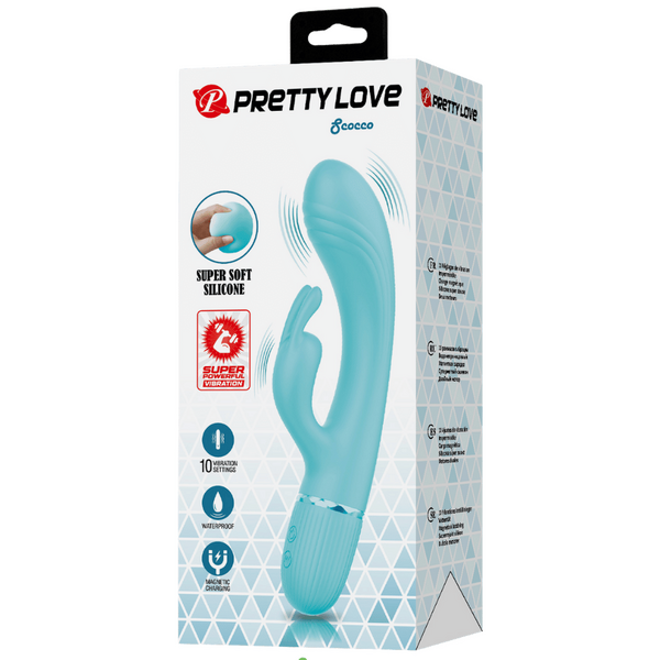 Pretty Love Super Soft Silicone Dual Motor Scocco (Blue)