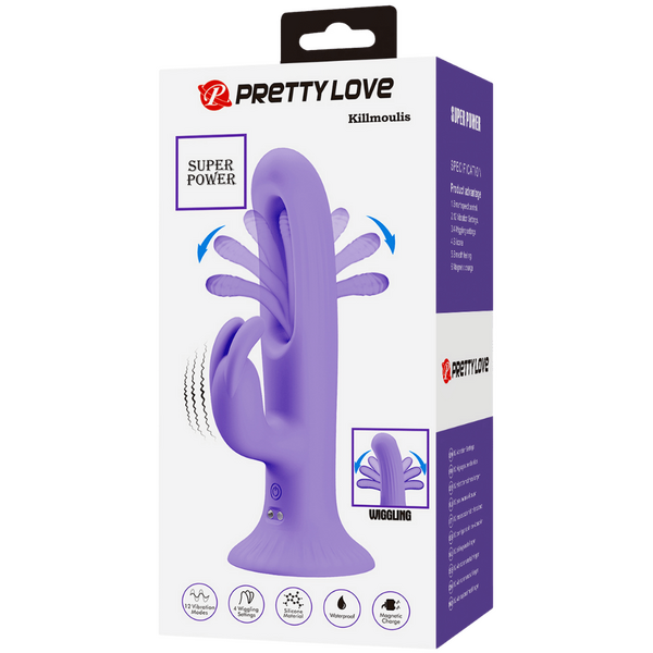 Pretty Love Killmoulis Flicking Tongue Rabbit Vibrator Purple