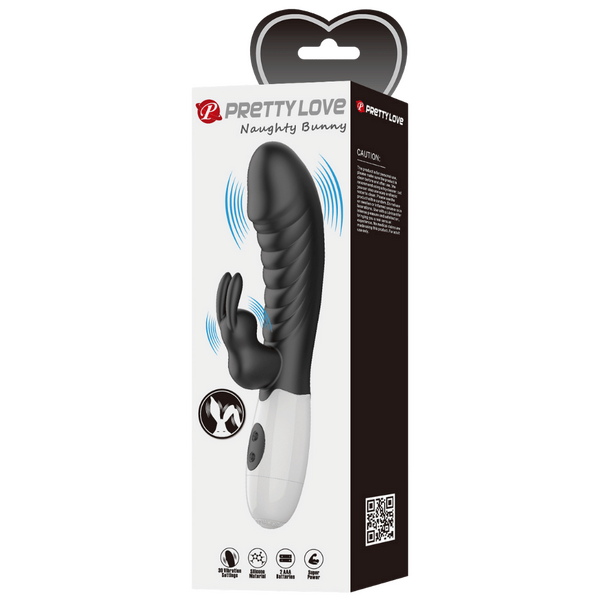 Pretty Love Naughty Bunny Rabbit Vibrator (Black)