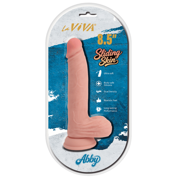 La Viva Aussie Dongs Sliding Skin Abby - 8.5" Dual Density Dong Flesh