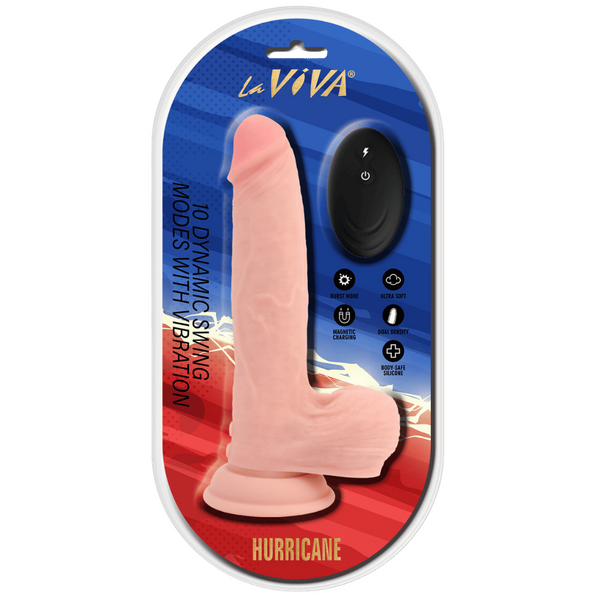 La Viva Aussie Dongs Hurricane – 8.5" Remote Control Vibrating Dong Flesh
