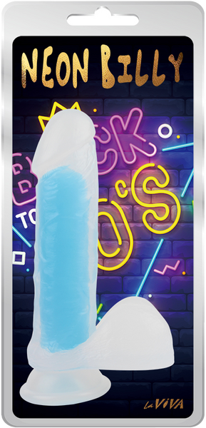 La Viva Neon Billy Glow In The Dark Blue Dildo