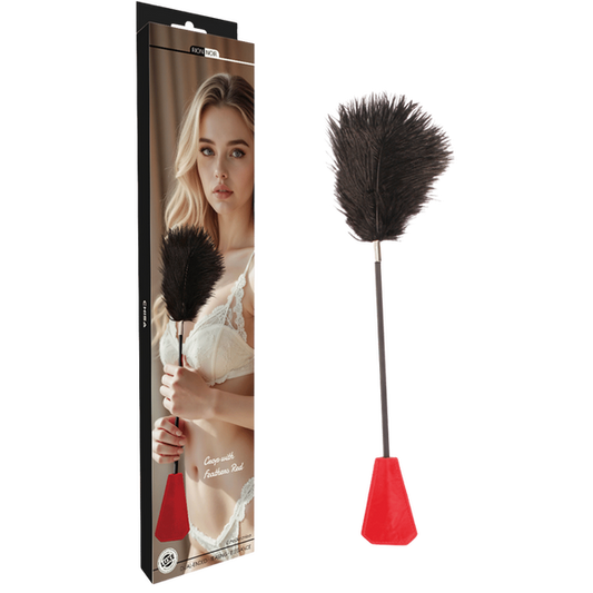 Chisa Noir Crop With Feathers (Red)