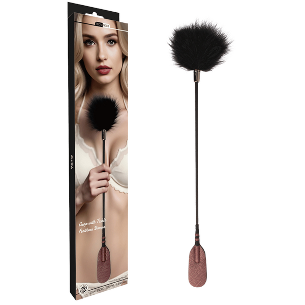 Chisa Noir Crop With Tickle Feathers (Burgundy)