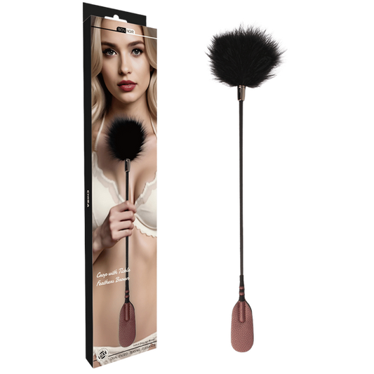 Chisa Noir Crop With Tickle Feathers (Burgundy)