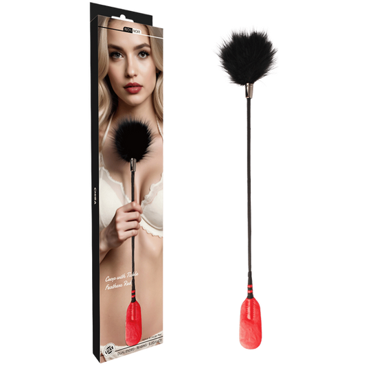 Chisa Noir Crop With Tickle Feathers (Red)