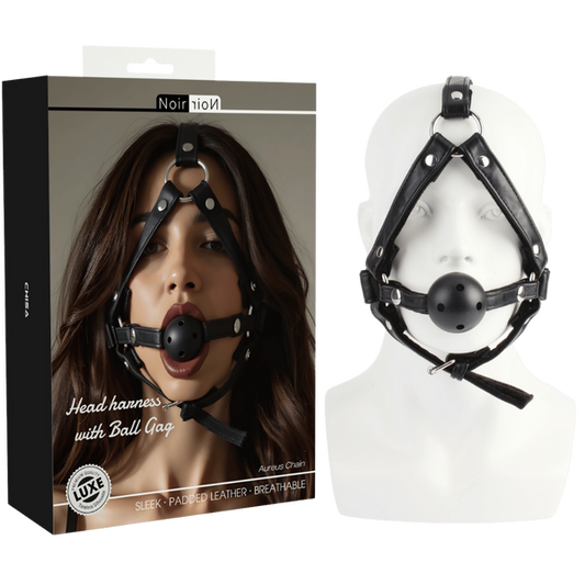 Chisa Noir Head Harness With Ball Gag