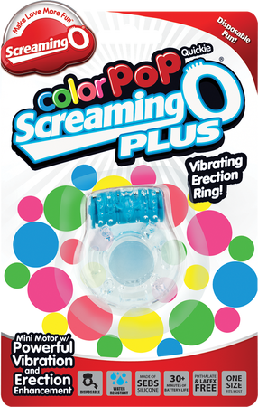 ScreamingO ColorPoP Quickie Plus Vibrating Cock Ring - Blue
