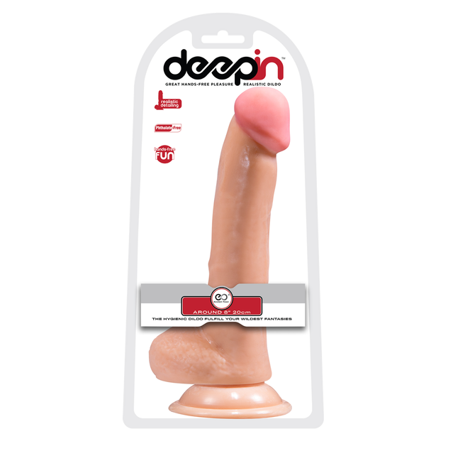 Doc Johnson Deepin 8" Realistic Dong With Balls (Flesh)