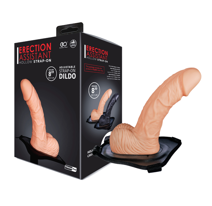 Excellent Power Erection Assistant Hollow Strap On 8" Flesh