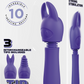 Excellent Power Tip Frenzy Vibrating Wand with 3 Interchangeable Trips Purple
