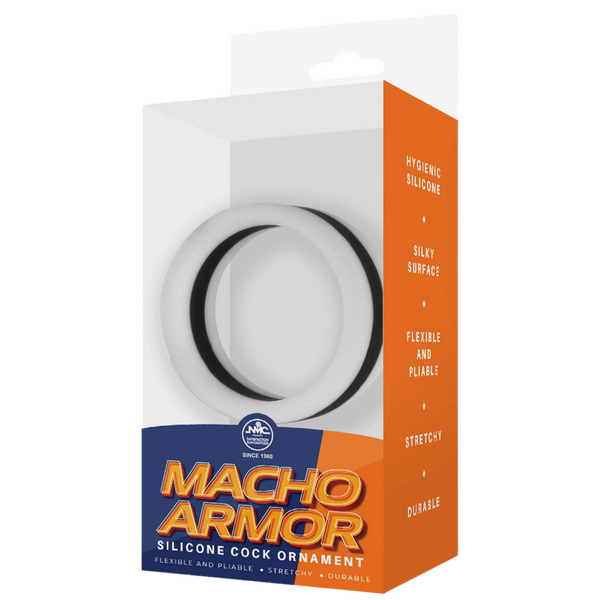 Excellent Power Macho Armor Silicone Cock Ornament Ring Black