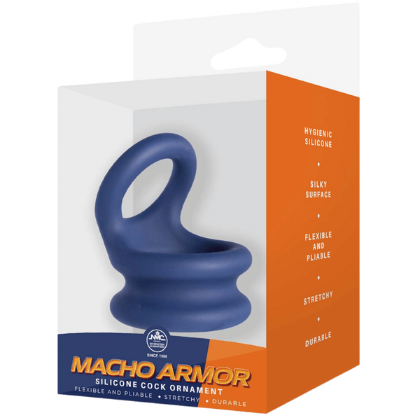 Excellent Power Macho Armor Silicone Cock & Ball Ornament Medium Blue