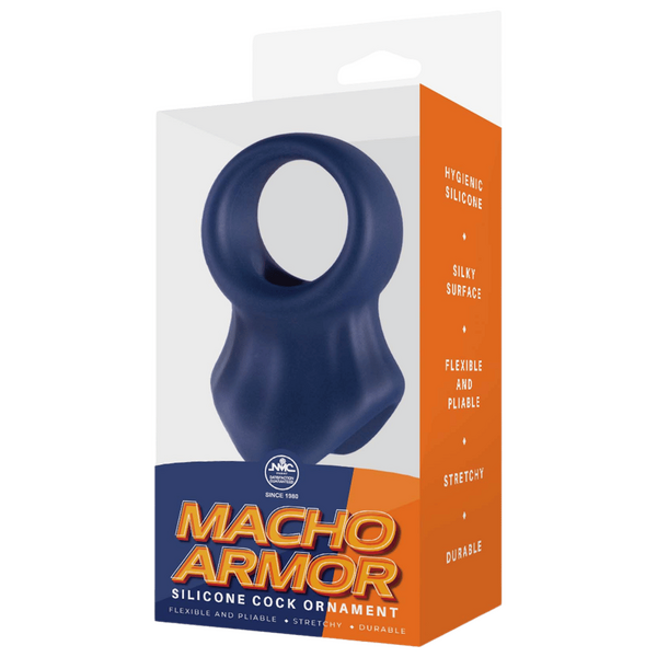 Excellent Power Macho Armor Silicone Cock & Ball Ornament Blue