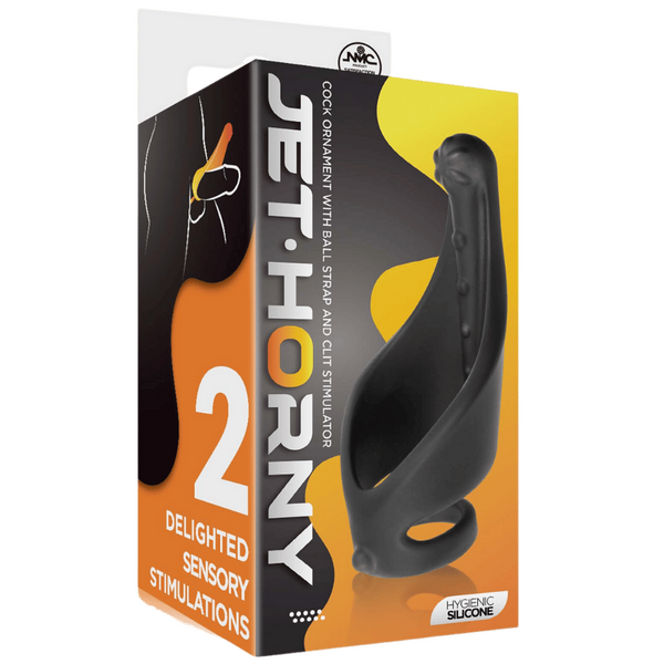 Excellent Power Jet Horny Cock Ring with Ball Strap and Clit Stimulator