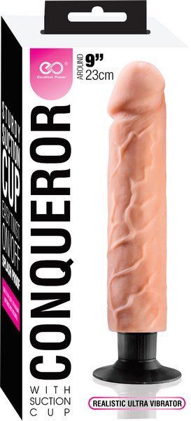 Excellent Power Conqueror 9" Vibrating Dildo Flesh