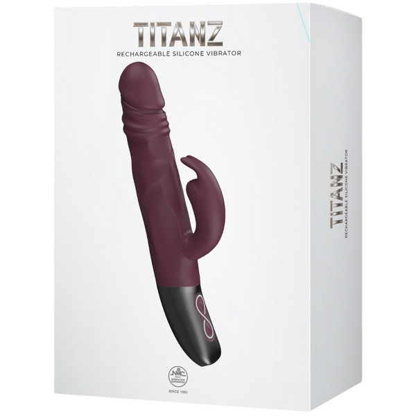 Excellent Power Titanz Rotating Rabbit Rechargeable Silicone Vibrator (Rubine Red)